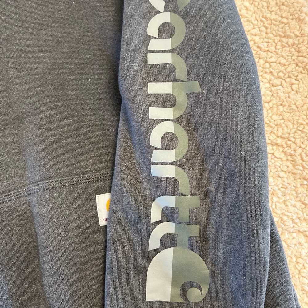 Carhartt Men's Pullover Hoodie Sweatshirt Size Small, Gray, Loose Fit - Picture 3 of 5
